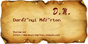 Darányi Márton névjegykártya