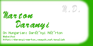 marton daranyi business card